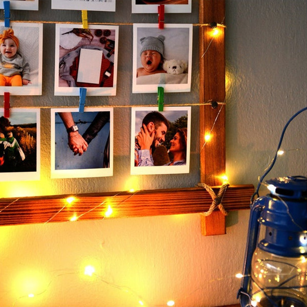 Personalized Wooden Photo Hanger with Light